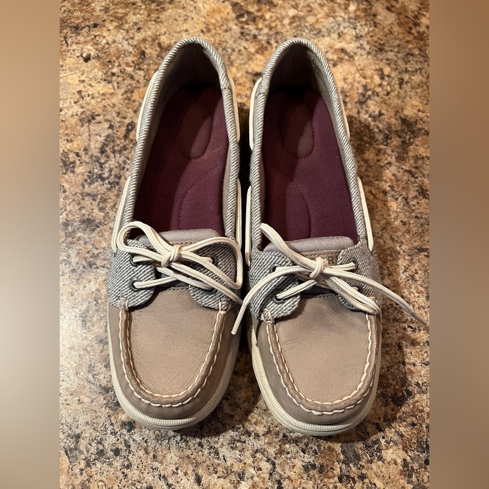 Sperry blue beige brown topsider